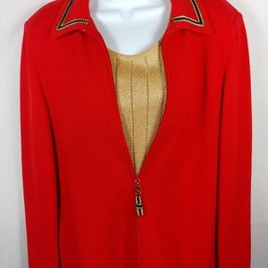 St Johns Collection 3 pc. red jacket, gold, black